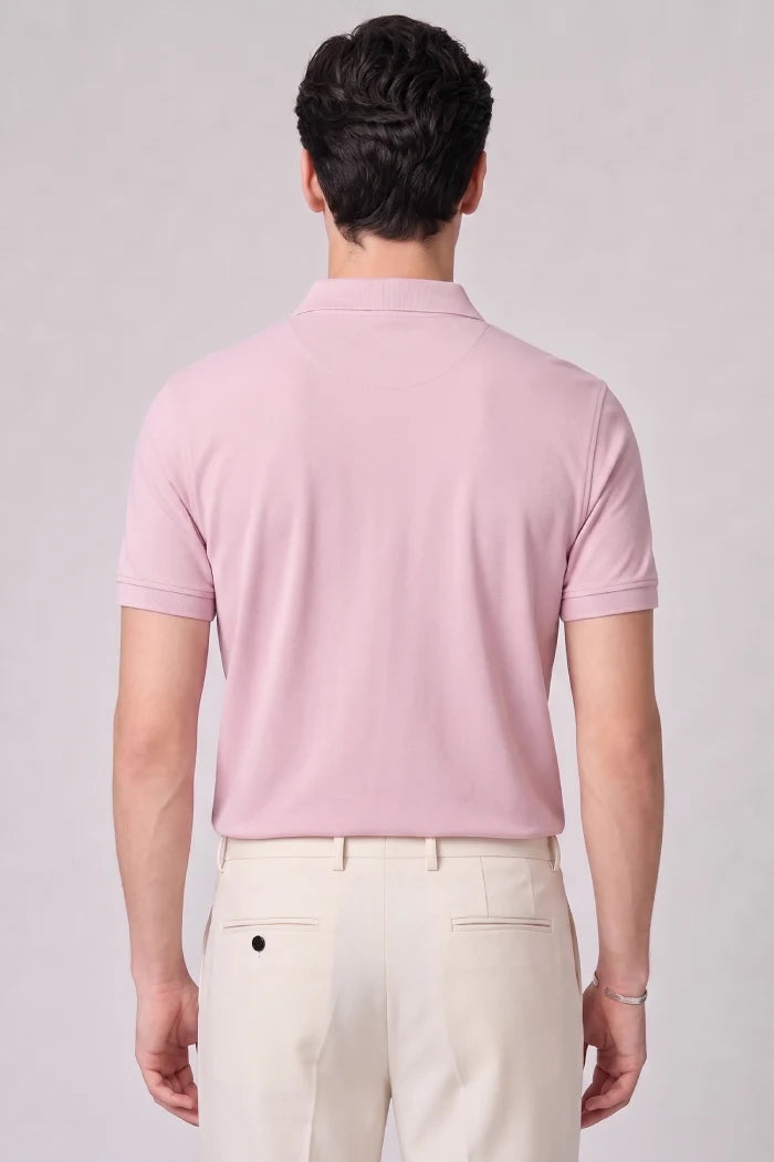 Powder Pink Zipper Polo – Matty Lycra