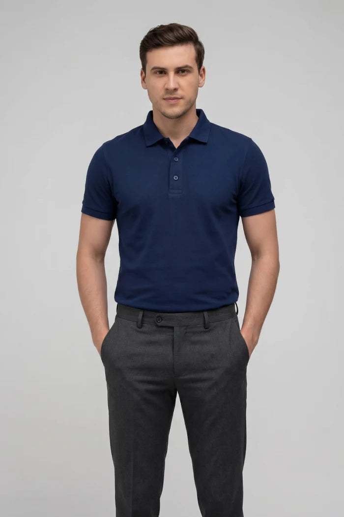 Navy Blue Polo T-shirt for Men